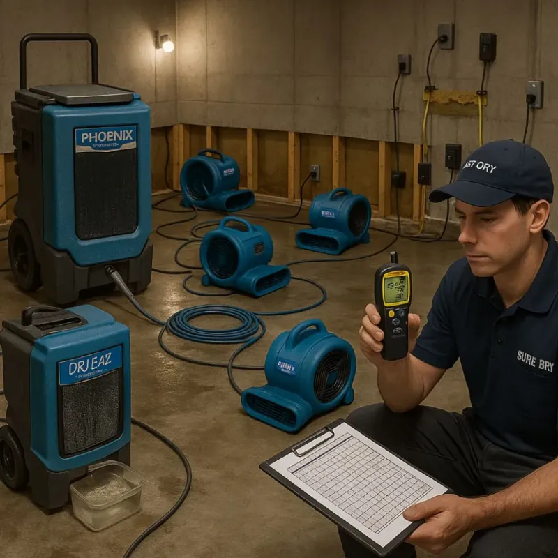 Structural Drying and Dehumidification process in Ness City, KS